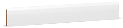KGM Sockelleiste Oben Rund – MDF weiß direktlackiert RAL9016 – Maße: 2.440 x 10 x 58 mm – 1 Stück