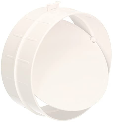 KOTARBAU® Conector con válvula antirretorno, Tubería de conducto, 150 mm, Plástico para Sistema de Ventilación, Tubo de plastico, Conducto, Tubo redondo, Conexión de tubos, Blanco, Valvula antiretorno