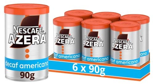 NESCAFÉ Azera Americano Decaff - Café instantáneo 90 g (paquete de 6) (el embalaje puede variar)