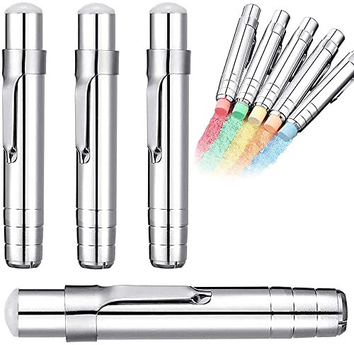 4 Stück Kreide Clip, Kreidehalter aus Metall, Einstellbarer Kreidehalter, Kreidestifthalter, Verstellbarer Kreidehalter, Kreideabdeckung aus Silberfarbenem Metall, für Lehrer, Kinder, Schule, Büro