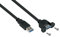 Kabelmeister Einbau-Verlängerungskabel USB 3.0 Stecker A an Einbaubuchse A, Premium, DATA AWG28 / Power AWG24, UL, KUPFER, schwarz, 0,3m