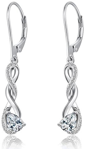 Jiamiaoi Ohrringe Hängend Damen Hängende Ohrringe Lang Infinity Ohrhänger Silber 925 Hängend Unendlichkeit