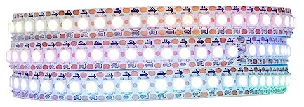 LOAMLIN LED Streifen WS2812B 1M 144 LEDs/m, RGB-IC Magische Farbe Programmierbar Led 144Pixels, Flexibler Individuell Adressierbar 5050 SMD Led Strip, Weiß Platine, IP30 nicht wasserdicht