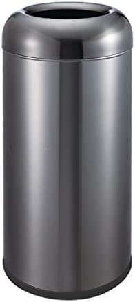 Outdoor Dustbins Outdoor Large Stainless Steel Trash Can Creative Office Bins Home Dustbins Park Toilet Mall Waste Storage Rubbish Recycle Bins Outdoor Dustbins Bins,Black,14.97*31.52inchs,Collect