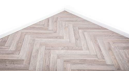 Classic Oak Parquet Vinyl Lino Roll Flooring 2m & 4m Width Bathroom Kitchen Flooring (3metres x 4metres (9ft 10 x 13ft 1))