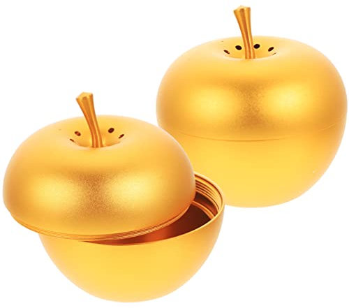 BESPORTBLE 2 Stücke Bonbonglas Süßigkeitendose Weihnachten Apfel Form Bonbongläser Plätzchendose Kekse Candy Schokolade Bonbondose Geschenkdose Für Weihnachten Party Gold