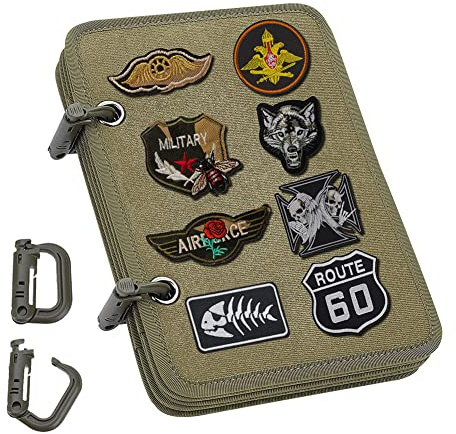 NBEADS 1 taktisches Patch-Display-Set, 5 abnehmbare Stoffblätter mit Klettverschluss zur Aufbewahrung und Präsentation von Abzeichen, Buttons und Sammelstücken, olivgrün