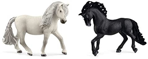 SCHLEICH® 13942 Islandpony Stute, für Kinder ab 5-12 Jahren, Horse Club - Spielfigur & ® 13923 Pura Raza Española Hengst, für Kinder ab 5-12 Jahren, Horse Club - Spielfigur, 1er Pack