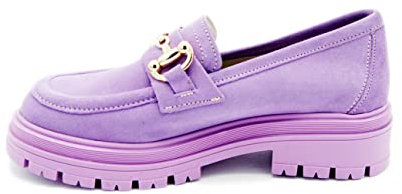 Hubs Anna Calzature Mocassino con Morsetto in Suede Artigianale Made in Italy Lilla Gilda 21 (Numeric_39)