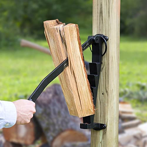 Manual Log Splitter, Wall Mounted Firewood Splitter Hand Log Splitter Knife with Clamping Blade Log Splitter Wood Splitter for Home and Camping