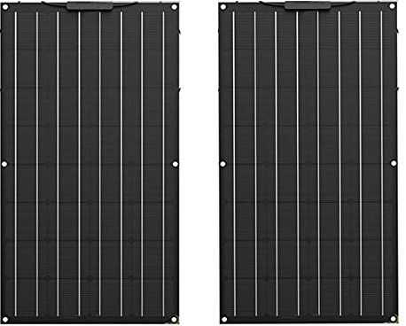 BOBOBH 2Pcs 100W Panel - Chargeur de Batterie Flexible à cellules monocristallines pour Voiture, Camping-Car, Bateau et Autres Batteries