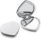 Senbaler 2 Pièces Miroir Maquillage de Poche Portable PU,Mini Miroir Pliant Double Face pour Voyages,Déplacements Professionnels (Forme de cœur)