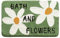 Tennove Bath Mats Non-Slip Bathroom Rug Green Flowers Soft Fluffy Microfiber Bathroom Floor Mat Water Absorbent Washable Bathtub Shower Rugs Kitchen Door Area Mat Carpet 40x60cm