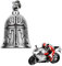 Biker Guardian Bell Motorrad Glöckchen, Schwarz ölig Fahrradglocke, Schutzglocke Engel Reitglocke, Motorradglocke Schlüsselanhänger mit Ring Zum Aufhängen, für Segne Den Frieden, Glücksbringer