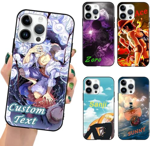 Personalisierte Handyhülle für Apple iPhone 7 Plus/8 Plus Hülle 5.5'', Anime One Piece Luffy Zoro Gear 5 Nika Ace Nami Chopper Sanji Manga Muster Optionale Foto & Text Custom Schutzhülle TPU Stoßfest