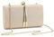 BAIGIO Damen Abendtasche Blumen Clutch Elegante Clutch Leder Handtasche Kette Shiny Umhängetasche für Hochzeit Party Brauttasche Golden