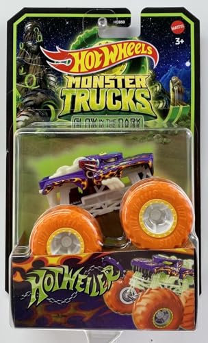 Hot Wheels Monster Trucks - Camion fosforescenti in scala 1:64 (Hotweiler)