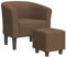 vidaXL Clubsessel, Sessel mit gepolstertem Sitz Armlehnen, Cocktailsessel mit Fußhocker, Loungesessel Relaxsessel Polstersessel, Braun Stoff