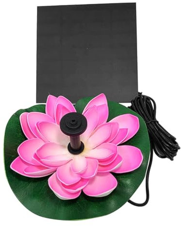 BESPORTBLE Solarbetriebener Lotus Springbrunnen Solarbrunnen Wasserpumpe Für Gartenteiche Vogelbäder Schwimmend Ohne Batterie Automatisch 30–70cm Sprühhöhe