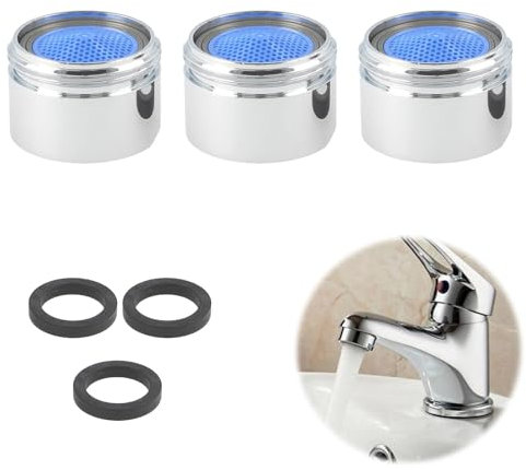 3 Stück Strahlregler M18, Perlatoren für Wasserhähne, Wasserhahn Sieb Einsatz, Wasserhahn Sieb, Mischpatrone Armaturensieb, Wasserhahnbegrenzer, Wasserhahnfilter, für Wasserhähne, für Küche, Bath Room