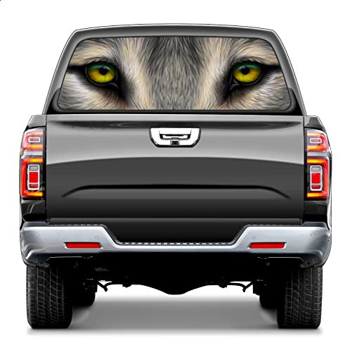 Aufkleber for die Heckscheibe eines Pickup-Trucks, Aufkleber for die Heckscheibe eines Trucks, Reaper Red Moon Pickup, Autofenster-Aufkleber, 165 x 55,9 cm, perforierte Vinyl-Fensterfolie for die Heck