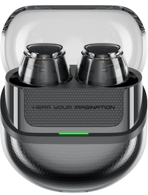 SoundPEATS Clear Dot Wireless Earbuds Bluetooth 5.3, In Ear Earphones Transparent Design with Microphones, 27 Hours Playtime IPX4 Waterproof, APP Control for Commute, Sports Black