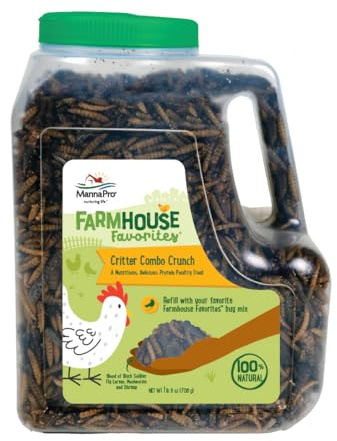Manna Pro Critter Combo Crunch Chicken Treats, High Protein Insects, 25 oz