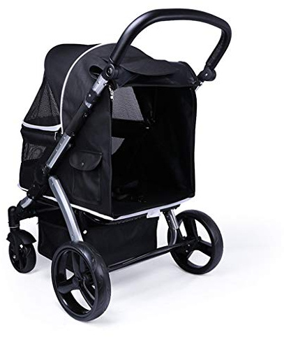 Jogging-Hundewagen for große Hunde, Premium-Hundebuggy, Hochformat-Haustierwagen, große Hundewagen, Kinderwagen for mehrere Katzen und Hunde(Black)