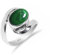 HIMALYA QUARTZ Ring Mit Steinen Silber 925 Damen-Herren Boho Antiquität Design Malachit Oval 8x10mm Solitaire Verlobungring HQ-SR21-MLCHT-11