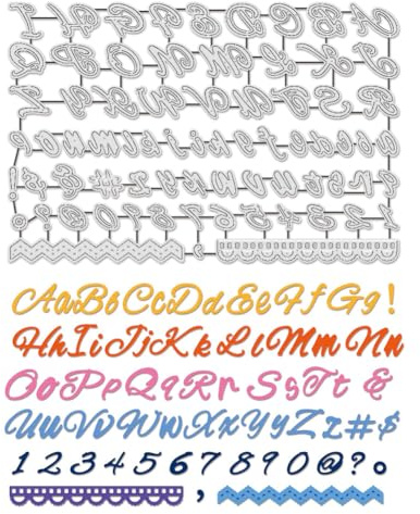 UNICRAFTALE 67 Stück Alphabet Stanzformen Zahlen Prägeschablone Mit Satzzeichen Metall Stanzformen Für DIY Papierkunst Basteln Scrapbooking Fotoalbum Dekor Weihnachtsgeschenke
