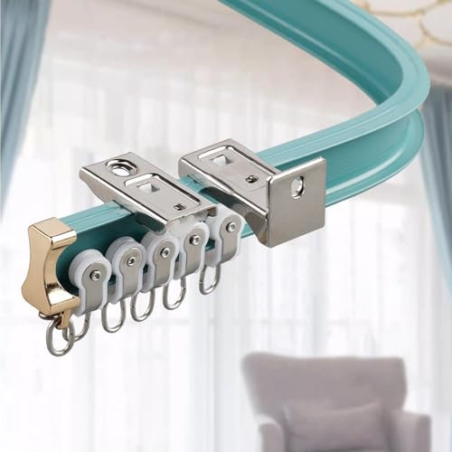 Flexible Vorhangschiene aus Aluminium, robust, für Decke/Wand, 1 m, 6,5 m, leise, weich, langlebig, gerade, gebogene Vorhangschiene