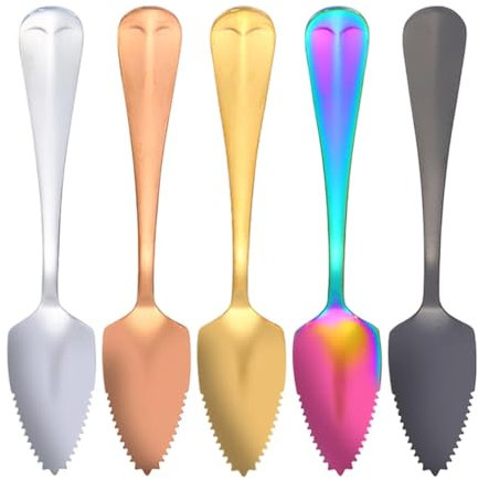 Cucchiaio da frutta in acciaio inox, 5 pezzi, cucchiaio da pompelmo, cucchiaio da kiwi, paletta da dessert, insalata, porzionatore per