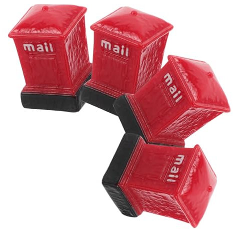 KOMBIUDA 4stücke Mini-briefkastenmodell Aus Kunstharz Für Puppenhaus-Dekoration Miniaturgarten-zubehör Und Mikrolandschafts-Layout-Requisiten Schreibtisch-Dekoration