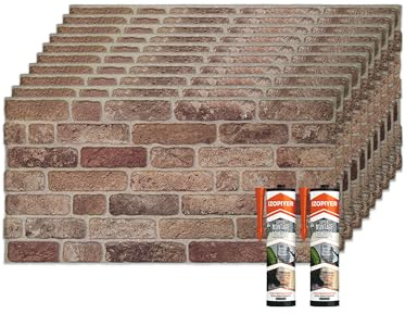 IZODEKOR 3D Wandpaneele Steinoptik | 50x100x2 cm | Styropor Wandverkleidung Steinoptik aus EPS für Innen- und Außenbereiche | Wasserfest | Inklusive Styroporkleber | SL-1901