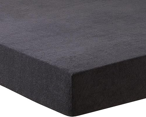 TRAUMSCHLAF Frottee Spannbettlaken Stretch – Weiches, dichtes 180 g/qm Spannbetttuch mit Rundumgummi – ideal für Matratzen bis 30 cm – 180x200-200x200 cm, anthrazit