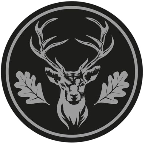 Jagd Aufkleber schwarz-grau – Premium Auto Sticker mit Jagd- & Jagdhund-Motiven, Rund Ø 10 cm – wetterfester Kfz-Aufkleber für Auto, Heckscheibe, Kofferraum – Jäger Geschenk