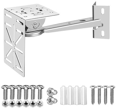 Security Camera Corner Mount Bracket 304 Stainless Steel, Wall/Pole Extension Arm for CCTV, Heavy Duty Adjustable Bracket for Indoor Outdoor Use(Set C)