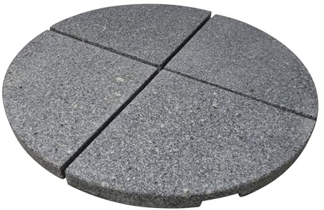 Gardissimo Granit Sonnenschirmständer New Stout, 4-teilig, 4 x 21 kg | Ampelschirmständer, Platten Schirmständer für Ampelschirm, Mit Bodenkreuz, Granitsockel