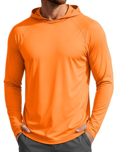 MAGCOMSEN Men's Sun Protection UPF 50+ Running Top Lightweight Quick Dry Breathable Gym Hoodies Long Sleeve Sports T Shirt
