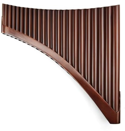 Mini Pan Flute G Key Brown Pan Flute 22 Pipes Traditional Bamboo for Woodwind Easy Carry No Bottom Angel Handmade Pipe PanFlute(Brown-Right-BIG)