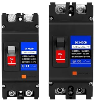 Disjoncteur DC 125A 250A 2P MCCB, Boîte Moulée Par Soleil, Protection Contre Les Surcharges, Interrupteur De, Isolateur Batterie Photovoltaïque PV(100A)