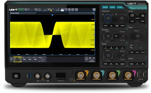 UNI-T Série MSO3000HD Oscilloscope mixte haute résolution – 200–500MHz, 4 canaux analogiques + 16 numériques, convertisseur ADC 12 bits (MSO3024HD 200MHz)