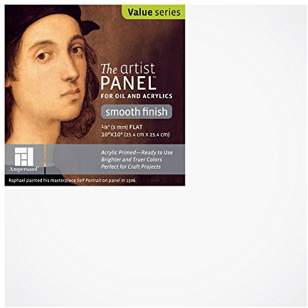 Ampersand Artist Panel Primed Smooth Surface for Painting and Mixed-Media, 1/8 Inch Depth, 10X10 Inch (APS1010)