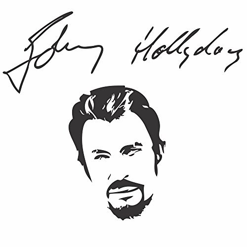 Decooo.be Sticker Mural Johnny Hallyday (Sticker Noir)