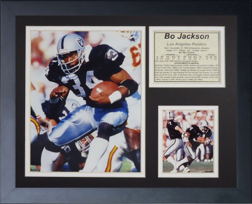 Legends Never Die Bo Jackson Fotocollage, gerahmt, 28,9 x 35,6 cm, Schwarz