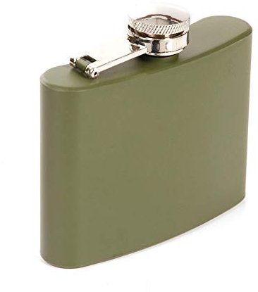 Petaca Militar Bolsillo Verde Oliva de 4 oz 118 ml acero inoxidable