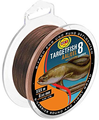 WFT TF8 Aal Brown 160m 0,12mm 9kg - Angelschnur zum Aalangeln, Aalschnur, geflochtene Schnur für Aale