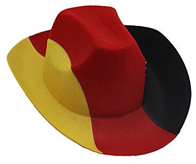 TrendandStylez 10 x Cowboy Hut Deutschland Schwarz Rot Gold Filzhut WM & EM