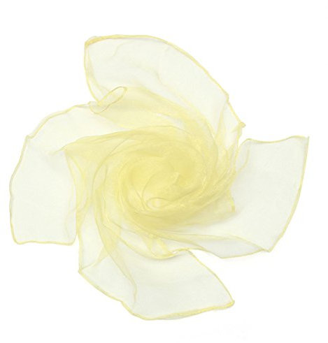 Boolavard Sheer Chiffon Platz Schal in den Farben - im Stil der 50er (Light Yellow)