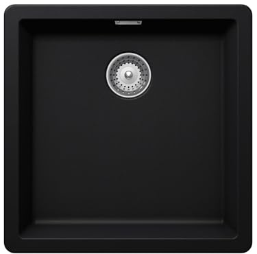 Schock kompakte Küchenspüle 45,6 x 45,6 cm Greenwich N-100 Puro - CRISTADUR schwarze Granitspüle ohne Abtropffläche ab 50 cm Unterschrank-Breite